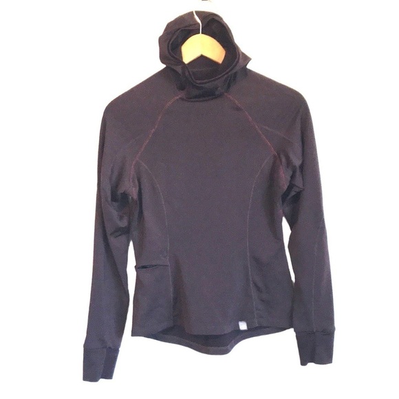 Sugoi womens long sleeve hooded performance shirt cycling running burgundy Small - Picture 1 of 10